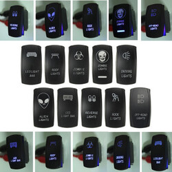 Rocker Toggle Switch Car Boat Blue Led Light 20A 5 Pin Waterproof 12V Bar 24V