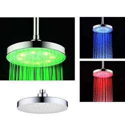 Shower Inch Chrome Colorful Led Shower Head Rain