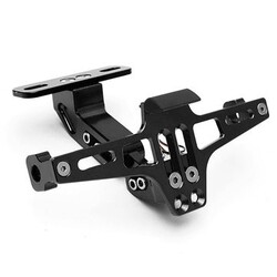 Holder Bracket Adjustable Motorcycle Alloy With LED Light License Number Plate