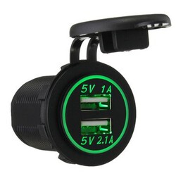5V 2.1A Adapter 1A Socket Waterproof Car Dual USB Power Charger