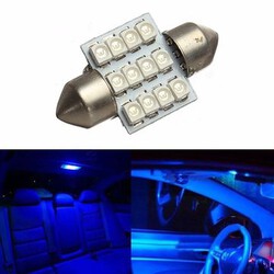 12V Dome Map Car Interior 12SMD Festoon Blue Light Bulb 12 LED Glove Box