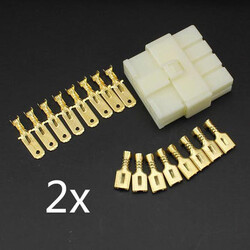 8 Way 6.3mm Male Female 2 X Connectors Terminal for Motorcycle Car