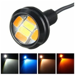 Amber DRL 6SMD Dual Color 23mm LED Light Car Eagle Eye White Blue