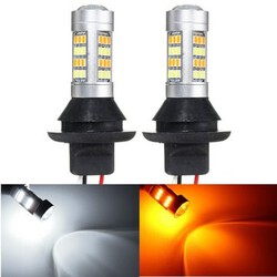 LED Dual Color Car Motorcycle Bulb DRL Turn Light Reverse BA15S 12V