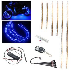 Lights Flexible Strip Blue LED Waterproof Remote Control Motorcycle Engine