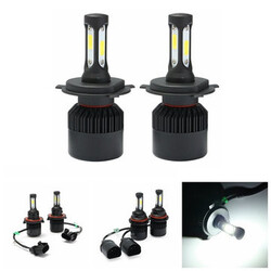 High Low Beam Pair H4 H13 Light Bulb with Fog LED COB 4000LM Headlight 36W