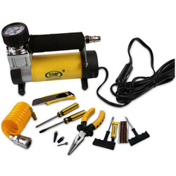 Inflatable 12V Portable Repairing Tool With Light Tire Electric Car Pump Metal Car Emergency