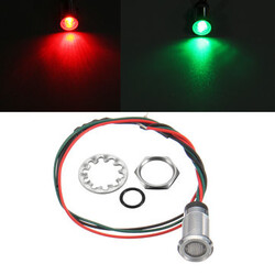 Indicator Warning light Car Boat Pilot Panel Dashboard 12V 8mm Dual Color LED