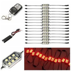 with Remote Controller Red Accent Motorcycle Bike Neon Lights 14Pcs