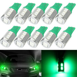 10pcs T10 0.17A 2.3W 20Lm Green 5730 LED Side Marker Indicator Light