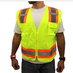 Warning Reflective Stripes Safety Vest Yellow Motorcycle Waistcoat