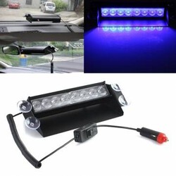 Blue Break 8 LED Car Cigarette Emergency Strobe Light Light