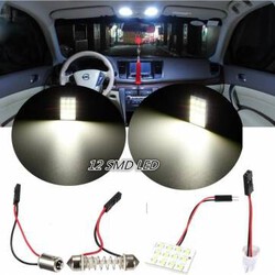 SMD LED Car Interior Reading Lamp Panel T10 BA9S Xenon White Dome Light