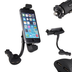 Car Cigarette Lighter Mount Holder For iPhone Dual USB USB Charger