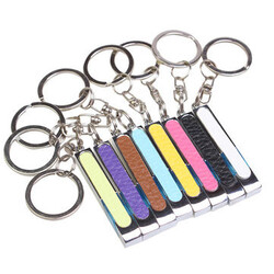 Car Static Eliminator Anti Static Leather Quality Copper Plating Keychain Lamp Light