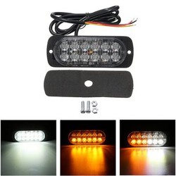 12 LED Flashing Light Breakdown Indicator Lamp 12V-24V Strobe Warning Lamp 36W Grill Recovery