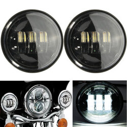 4.5 Inch Headlight Black 2Pcs Harley Motorcycle Passing 6000K LED Spot Fog