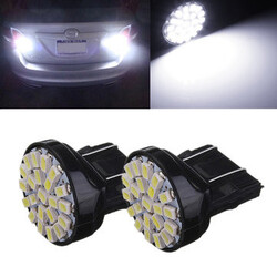 T25 3157 Lights 2 X Tail Brake Stop Turn White LED Car