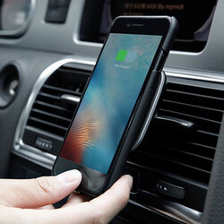 Qi Wireless Black Phone Air Vent Mount Charger Car Magnetic