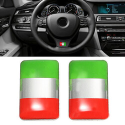 Aluminium Flag Pair Italy Decal Decoration Badge Emblem Self-Adhesive Car Sticker