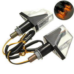 Motor Bike Turn Signal Indicators 3LED Light Amber Universal 12V Lamp