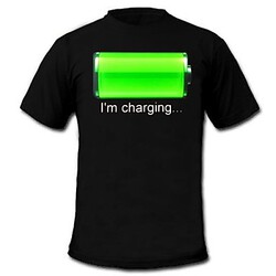 Flashing Led T-shirt Light Party Bar Raver Charging Mens Pattern Mode