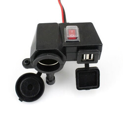 Cigarette Lighter Socket Adapter Motorcycle Waterproof 12V Dual USB