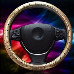 Leather Car Steel Ring Wheel Car All Seasons Universal 38CM