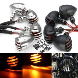 Motorcycle Turn Signal Light Holder Front Rear Cafe Racer Harley Chopper 4pcs