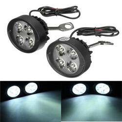 LED 12V Universal Motorcycle Fog Light Rear View Mirror Headlight Motor Bike