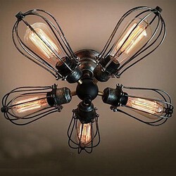 Dining Room Bulb Included Metal Flush Mount Feature For Mini Style Vintage Max 60w Painting