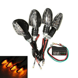 4pcs Motorcycle Indicator Turn Signal Amber Flasher Relay 10 LED