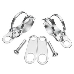 Clamps Bracket Turn Signal 4pcs Cafe Racer Chrome Motorcycle Front Rear Holder Fork Shock