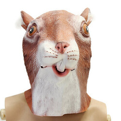 Creepy Animal Halloween Costume Theater Prop Party Cosplay Deluxe Mask Latex Cute