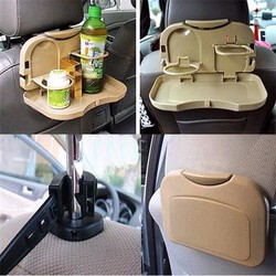 Mount Beverage Holder Folding Back Seat Water Tray Black Gray Car Cup Holder Auto