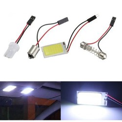 COB T10 BA9S Panel White Interior Light 1.2W Car Bulb Festoon Dome