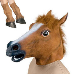 Horse Creepy Head Festival Face Mask Latex Halloween