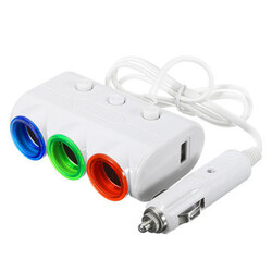 120W Car Socket Adapter 3A Dual USB Power Charger DC Ports Output
