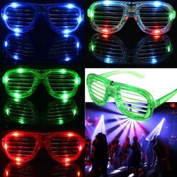 Glasses Flashing Slotted Blinking Costume Party Goggles Glow LED Light Shutter Shades
