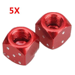 10pcs Red Metal Covers Bike Car Tyre Valve DiCE