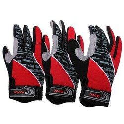 Gel Red Full Finger Warm Gloves Silicone Sports Motorcycle Motor Bike