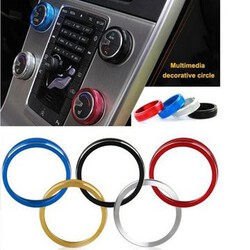 V40 S80 knob Stereo Ring Decorative Alu 1pcs Covers XC60 Volvo S60 V60 Car S60L