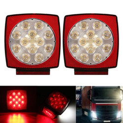 Stud 12V LED Trailer Truck Universal Lamp Square Mount Brake Stop Tail Lights