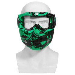 Protect Motorcycle Helmet Lens Green Mask Shield Goggles Full Face Clear Light