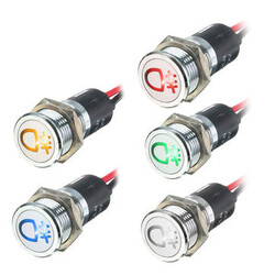 12V Lamp Warning Light 14mm LED Dash Panel Indicator