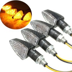 Indicators Light Carbon Motorcycle Turn Signal 4pcs E-MARK 15 LED Bulb