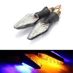 Blue Amber 1.5W Turn Signal Indicator Light Lamp 12V Universal Motorcycle LED