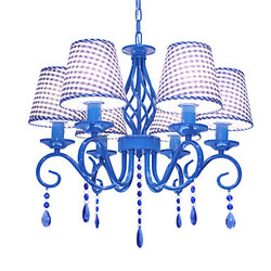 Wrought Iron Bedroom Crystal Mediterranean Droplight Study