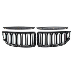 Slat Double Car BMW E90 E91 Matt Black One Pair Front Kidney Grille