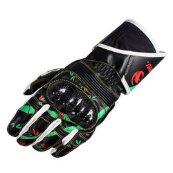 Racing Cycling Biking Full Finger Leather Gloves Printed Skidproof Universal